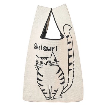 Kusuguru Japan和式手挽包 日式手拿購物包 附掛繩可肩背 -象牙白