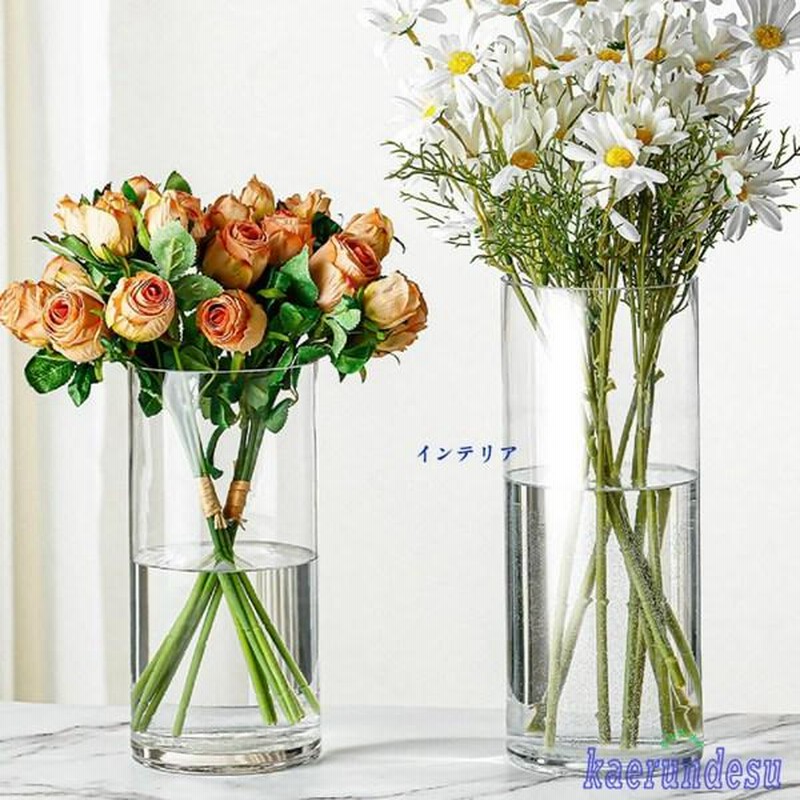 花瓶    ガラス   円柱   フラワーベースシンプル北欧透明花器生け花クリア ガラス 花瓶 花器 円柱 花瓶 大 フラワーベース ガラス 割れない