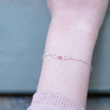 石榴石925純銀天使翅膀手鍊