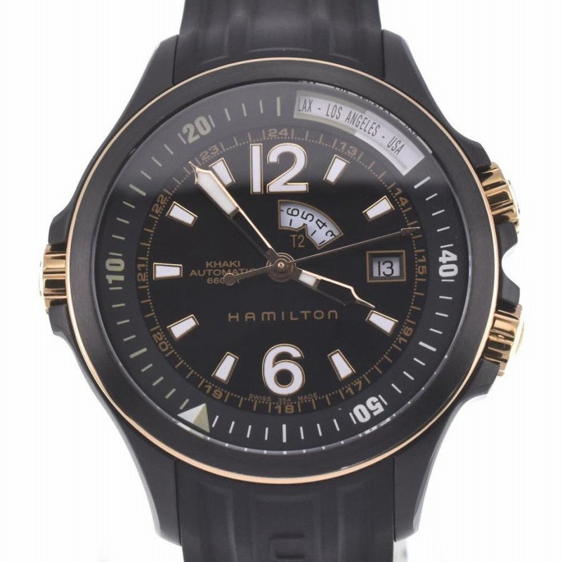 ハミルトン HAMILTON H775750 カーキ GMT 自動巻き メンズ 美品 箱・保証書付き A#122143 | LINEブランドカタログ