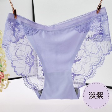 冰絲柔花低腰內褲(淡紫 女F)