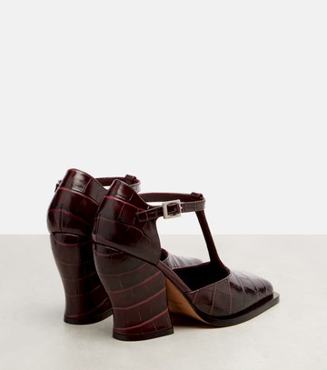 Loewe Onda 90 croc-effect leather pumps