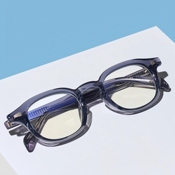 BEIMA 中性款 輕量精品復古時尚 透明眼鏡框 9000  長度147mm + 鏡片橫向57mm + 鏡片縱向45mm  灰色