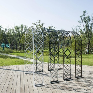 促銷#新款歐式網格爬藤架拱門花架花園月季花支架鐵線蓮綠蘿植物架戶外 cZGA