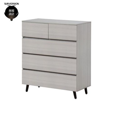 【顛覆設計】希也納淺灰橡色3尺五斗櫃