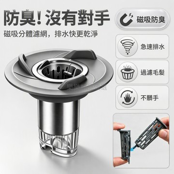 桃園出貨 加厚不鏽鋼磁吸分體濾網防臭地漏芯 衛生間淋浴房通用內芯 易清理不髒手