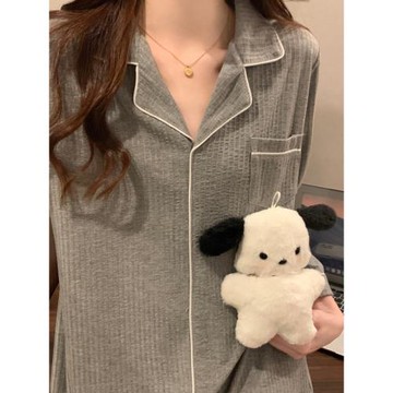 2026新款長袖春秋季睡裙女款棉質日系中長款睡衣寬松可外穿家居服