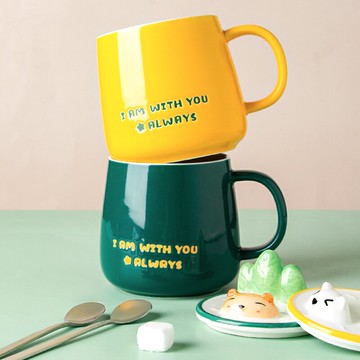 創意陶瓷杯情侶馬克杯帶蓋勺女生夏喝水杯子辦公室家用咖啡杯茶杯