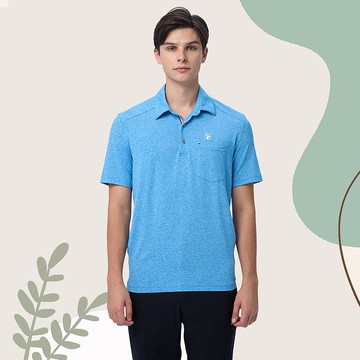 【Wildland 荒野】銀纖維彈性POLO短袖衣 男 0B11608-158 湛藍色