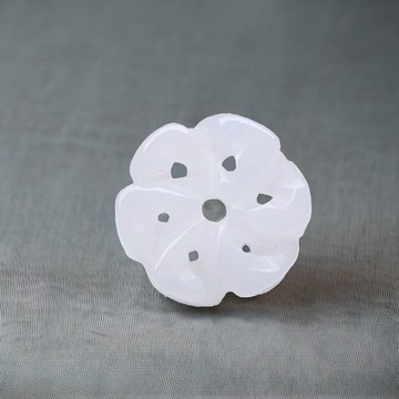 冰白翡翠花吊飾 | 天然緬甸翡翠A貨 | 送禮