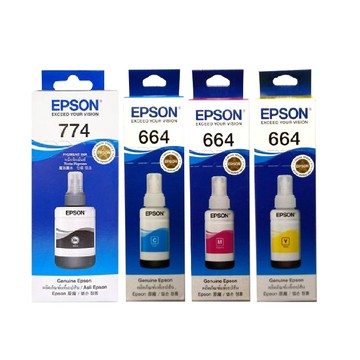 EPSON T774一黑+T664三彩 四色一組 原廠墨水