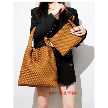 法國小眾尼龍手工編織女包2025新款大容量托特包高級感手提單肩包