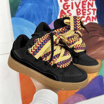 德訓女鞋橡膠鞋底乳膠鞋墊小眾設計復古情侶加厚面包運動鞋潮男鞋