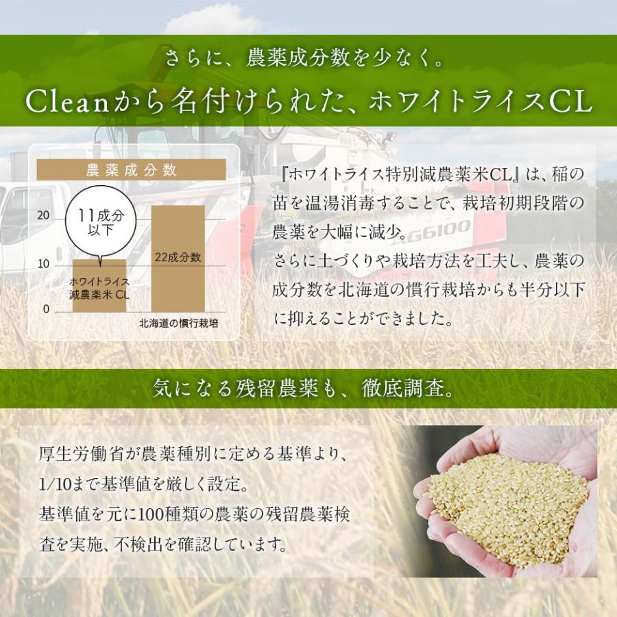 新米　令和５年度産　米　送料無料　北海道産　ホワイトライス減農薬米CL ななつぼし 10kg　 無洗米・玄米・白米　放射能検査検査済