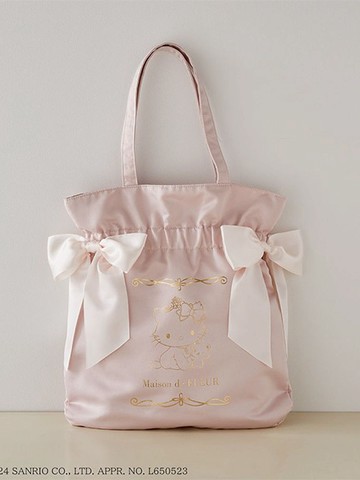 Charmmykitty聯名-燙金圖案雙蝴蝶結肩背包(08000166500) - Maison de FLEUR