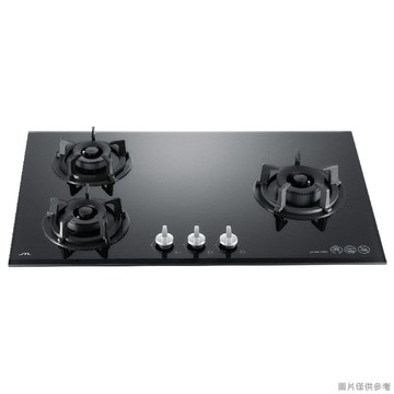 【喜特麗】【JT-GC309A_NG1】77cm三口玻璃 檯面瓦斯爐(黑)-天然氣(送基本安裝)