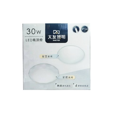 LED吸頂燈 大友照明innotek LED 30W IP54 全電壓 星燦水鑽 可調光可調色 吸頂燈(附遙控器) _IN430028