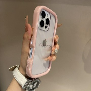 小蠻腰馬卡龍邊框蘋果16手機殼15promax透明iPhone13新款14全包硬