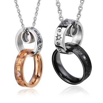 白鋼項鍊．情侶對鍊｜甜蜜笑容．客製刻字