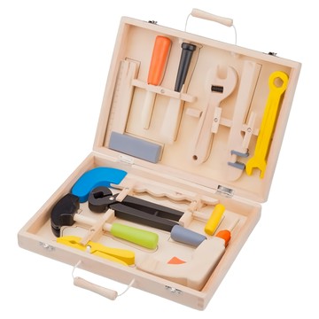 New Classic Toys 天才小木匠工具箱玩具 荷蘭木玩品牌天然木材無毒塗料 精緻擬真呈現學習生活知識與應用  12入  1組  Multicolor