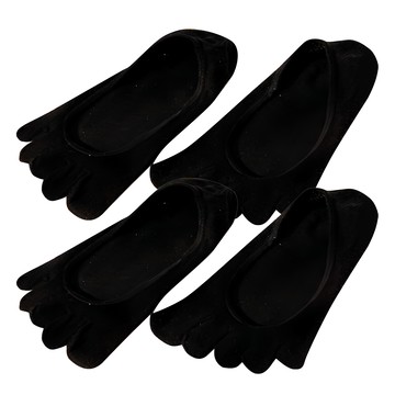 NICOFUN 愛定做 桑蠶絲隱形止滑瑜伽五趾襪 女襪 FYK245TOE06 64g  22~24.5cm  雅黑