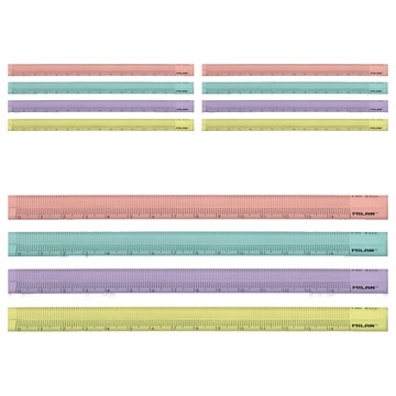 MILAN 可透視三角尺_15公分 (4色顏色隨機)  顏色隨機  3入