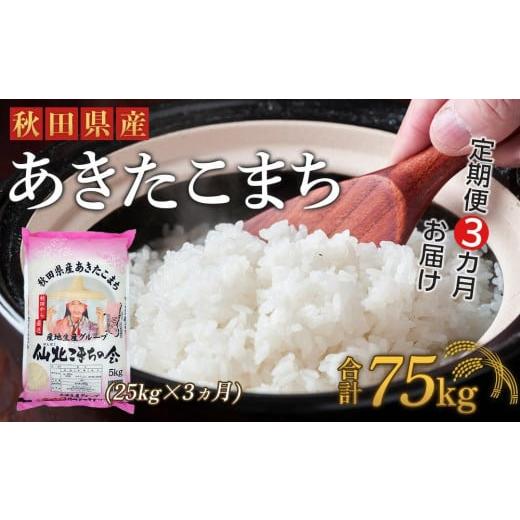 ふるさと納税 秋田県 大仙市 秋田県産あきたこまち3か月(25kg×3か月)