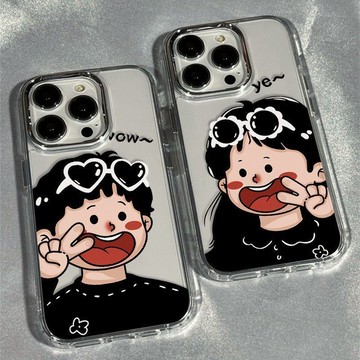 免運+隔日🚚iphone情侶手機殼/開心情侶/適用於蘋果17promax 16Pro 15plus 14 13 12