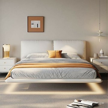 免運 【7.9萬人迴購該品牌】梵宜大象耳朵懸浮床意式極簡懸空床真皮床現代簡約侘寂風主臥大床 臥室大床 懸空床 簡易床架