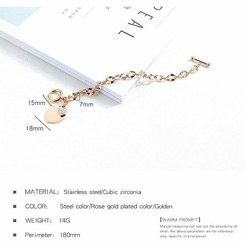 Deelfel ブレスレット チェーン レディース 18K ハートリング 