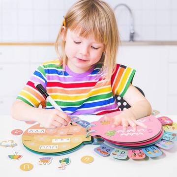 26個英文字母配對控筆訓練安靜粘貼書兒童益智玩具啟蒙busy book