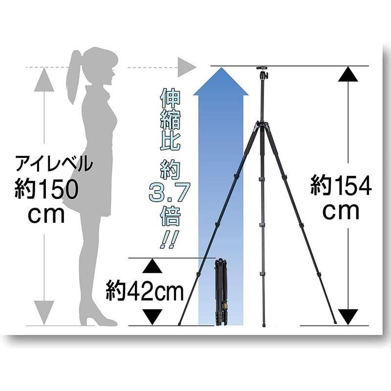 SLIK 三脚 エアリー L100 4段 レバーロック式 20mmパイプ径 自由雲台