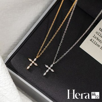 【HERA 赫拉】馬眼鋯石十字架鎖骨鍊 H115070604