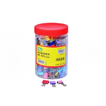 徠福 NO.415 彩色兩用票夾288支入-15mm / 筒