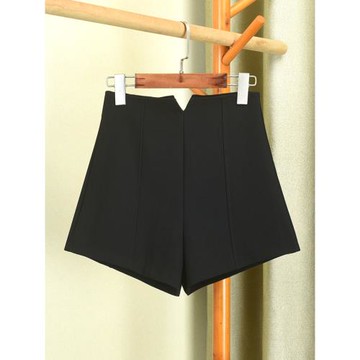 短褲女2025秋冬季新款彈力黑色高腰顯瘦闊腿A字熱褲加絨外穿靴褲