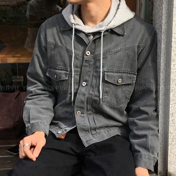 正韓復古水洗車縫短款卡車司機夾克 2色 YUPPIE 現貨優惠商品