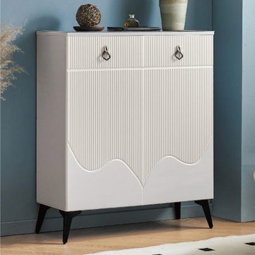 文創集 凱崎可玻璃2.7尺二門二抽鞋櫃-80x34x97cm免組