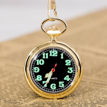 高顏值爆款內銷新款夜光數字面無蓋懷表復古石英掛鍊表男