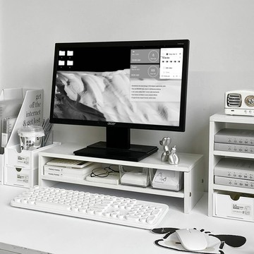 桌上型螢幕增高架 電腦增高架筆記本顯示器架子桌面收納置物架大學生宿舍書桌收納架