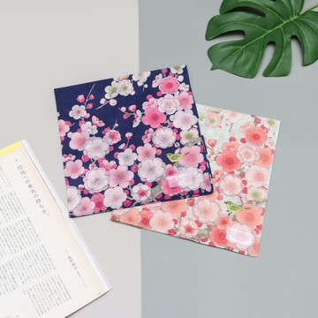 京都手帕 -en.gawa.系列-梅與綠繡眼(綠/藍)