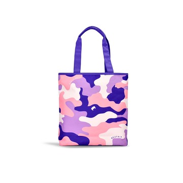 【BEATRIX NEW YORK】美式休閒防潑水經典印花托特包／迷彩紫