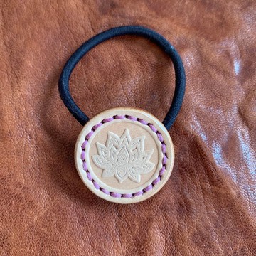 -蓮- 皮革髮束 京紫色