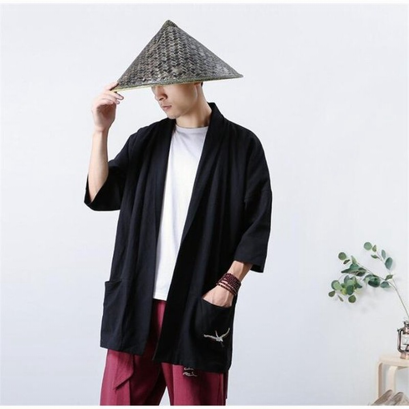 長袖 和服 刺繍 カーディガン メンズ ロング袖 薄手 和装 着物 コート 衣装 浴衣 カジュアル 夏 通販 Lineポイント最大get Lineショッピング