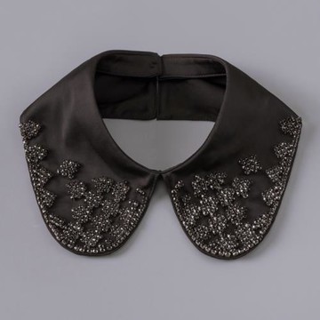 重工鑲鉆假領子女白色緞面雪紡襯衫假衣領減齡娃娃領韓百搭裝飾領