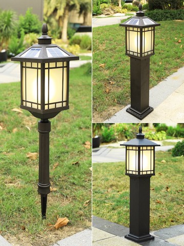 太陽能庭院燈戶外防水花園草地燈中式室外家用別墅園林插地草坪燈