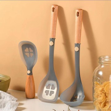 🌟廚具套裝🌟A41【出口外貿品質】高端套裝硅膠四葉草湯勺炒菜鏟不粘鍋米飯鏟廚房 鏟子 餐具