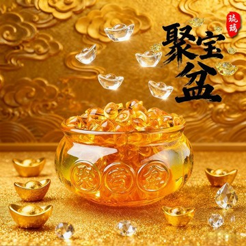 紫南宮🙏🏻7月過爐 開光🔥琉璃聚寶盆擺件招財聚財黃水晶元寶客廳辦公室財位店鋪開業裝飾品