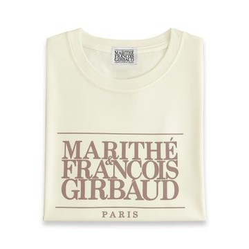 MARITHÉ FRANÇOIS GIRBAUD MFG 女款短版 經典LOGO 短袖上衣 T恤-淺米色
