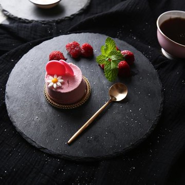 IMhouse黑色巖石西餐牛排盤子