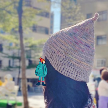 純手工 印象派薄霧感小尖頂全羊毛帽 藝術家帽 減齡 小臉